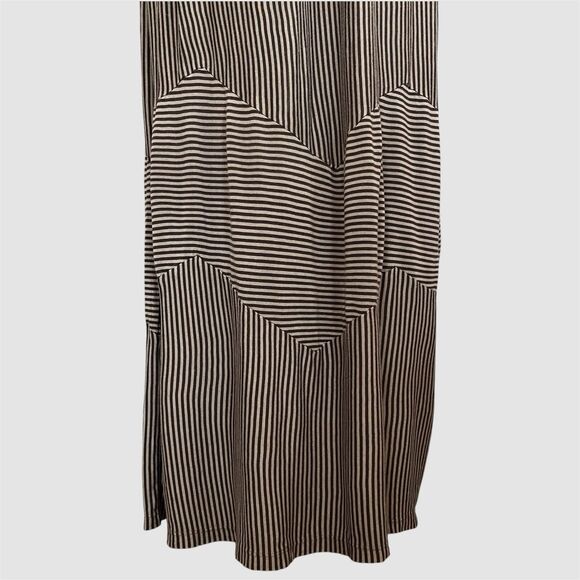 Ripcurl One Shoulder Striped Maxi Dress Size M Brown White Beachy Coastal Preppy - Picture 3 of 9